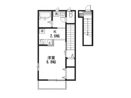 シャンテ(1K/2階)の間取り写真