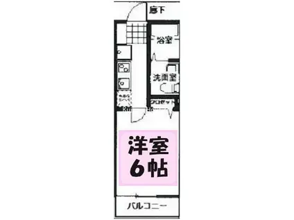 ウエストガーデン幸手中Ⅲ(1K/1階)の間取り写真