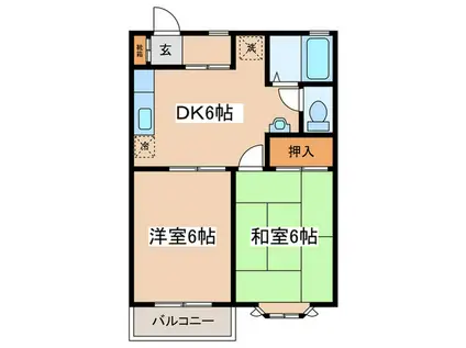 グリーンパレスイシイ(2DK/2階)の間取り写真