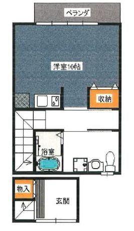 神戸電鉄粟生線 恵比須駅 徒歩8分 2階建 築20年(ワンルーム/2階)の間取り写真