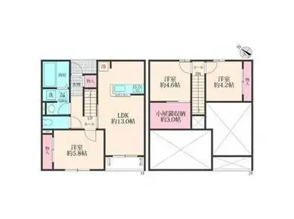 グランシア(3LDK/1階)の間取り写真