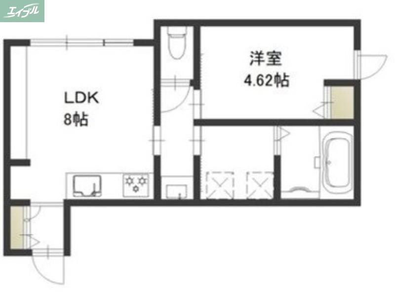 レガーレ原尾島(1LDK/2階)の間取り写真