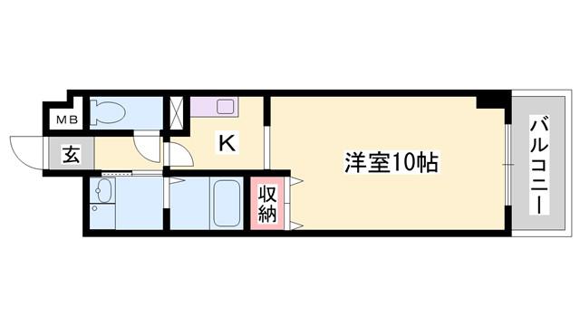 ジュネス・アビタシオン(1K/3階)の間取り写真