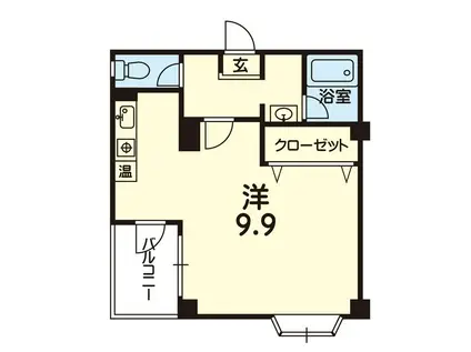 アレグリア小沢(1K/1階)の間取り写真