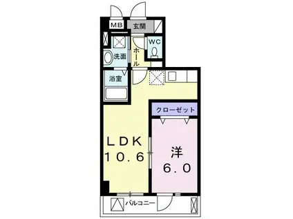 テホン・カーサ(1LDK/3階)の間取り写真