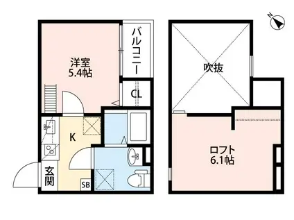 ロフト オージ(1K/2階)の間取り写真