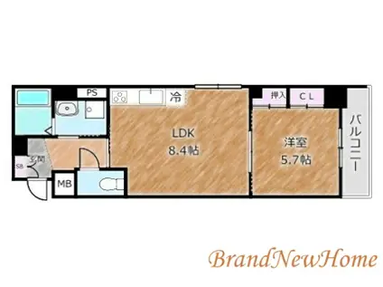 パークナードフィットなかもず(1LDK/9階)の間取り写真