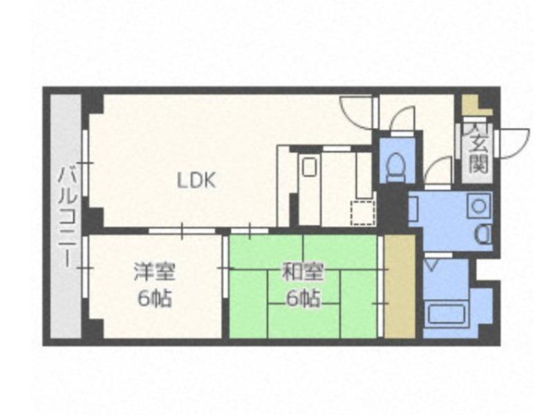 シンシア平岸(2LDK/6階)の間取り写真
