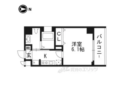 エステムプラザ京都ステーションレジデンシ(1K/4階)の間取り写真