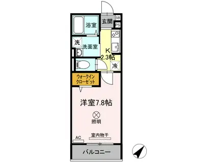 ルミナス大和町(1K/2階)の間取り写真