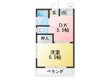 コーポ白田(1DK/1階)の間取り写真