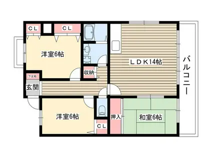 パストラーレ(3LDK/1階)の間取り写真