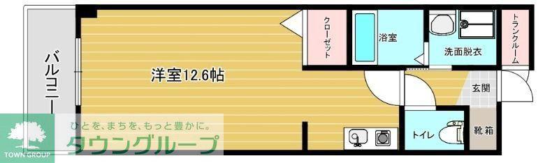 チャームテラス222W(ワンルーム/3階)の間取り写真