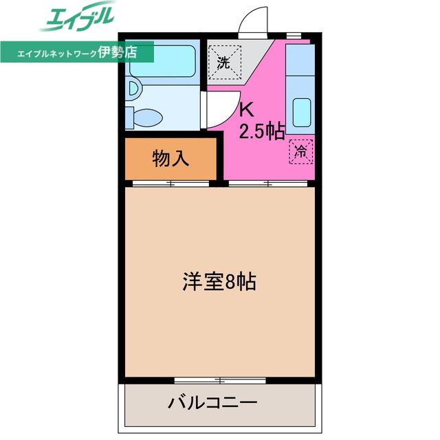 つきみそう(1K/1階)の間取り写真