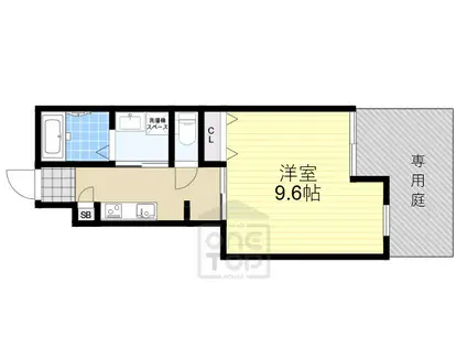 リヴィエール南別府(1K/1階)の間取り写真