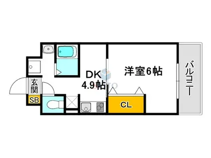 第18関根マンション(1DK/10階)の間取り写真