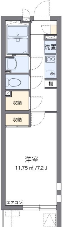 クレイノ港北II(1K/2階)の間取り写真