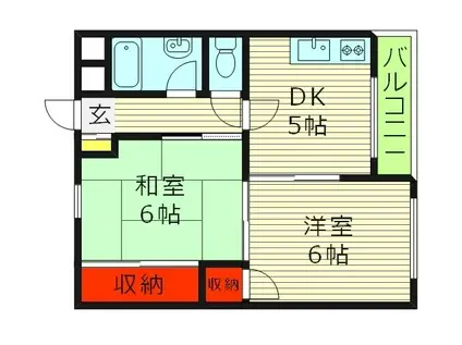 トーヨーコーポ(2DK/3階)の間取り写真