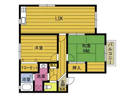 サンセールMAKI(2LDK/2階)の間取り写真