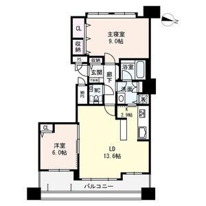 Dクラディア大通(2LDK/4階)の間取り写真