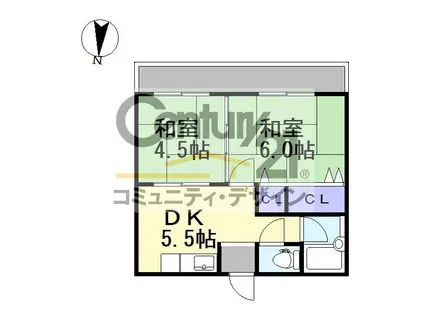 青葉マンション(2DK/3階)の間取り写真