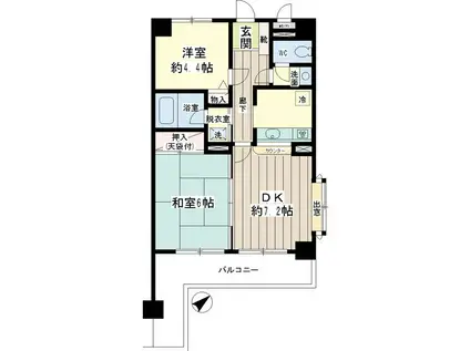 NICライブステイツ戸塚ガーデン(2DK/2階)の間取り写真