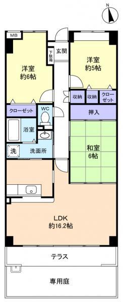 エクシード八千代中央(3LDK/1階)の間取り写真