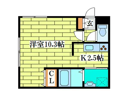 CASA清田(1K/4階)の間取り写真