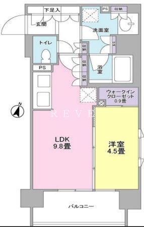 クローバー神田紺屋町(1LDK/6階)の間取り写真