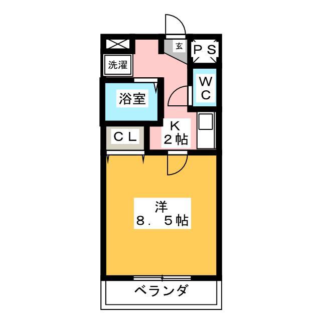 フラワーアイランド江島II(1K/2階)の間取り写真