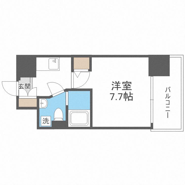 SERENITE本町エコート(1K/4階)の間取り写真