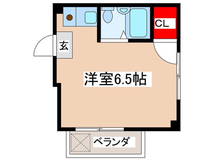 チェリーハイツ(ワンルーム/3階)の間取り写真