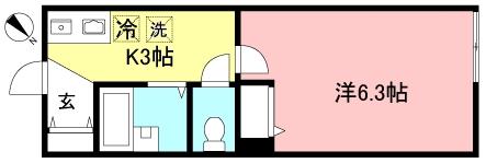 CASA KOMAE(1K/2階)の間取り写真