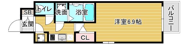 ファーストレジデンス大阪ベイサイド(1K/4階)の間取り写真