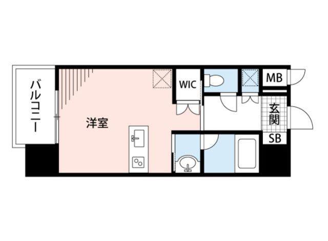 プライムアーバン博多東(ワンルーム/8階)の間取り写真