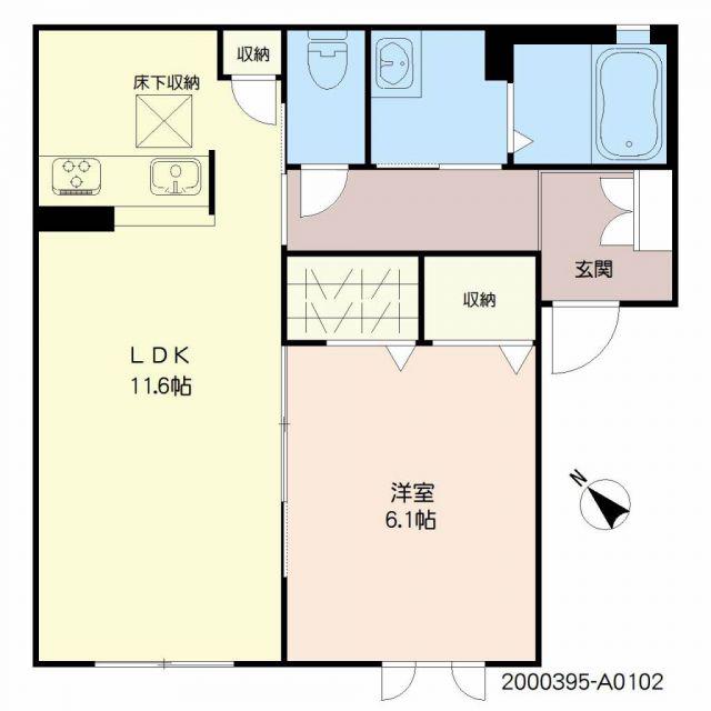 シャーメゾン大川(1LDK/1階)の間取り写真