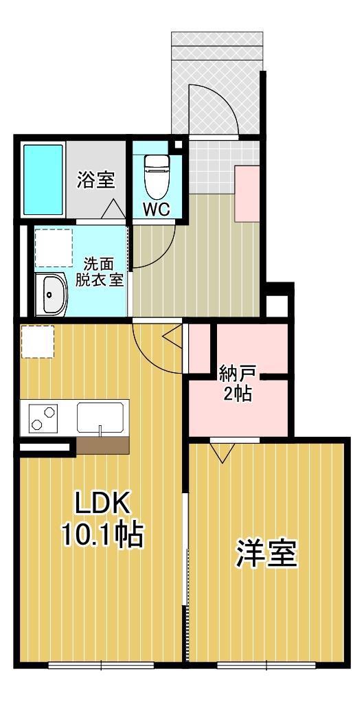 ガーデン ヴィラ(1LDK/1階)の間取り写真