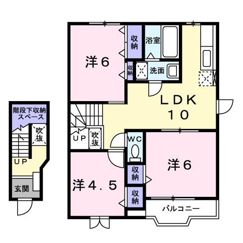 ブレッザB(3LDK/2階)の間取り写真