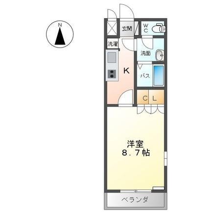 ルミエール(1K/1階)の間取り写真