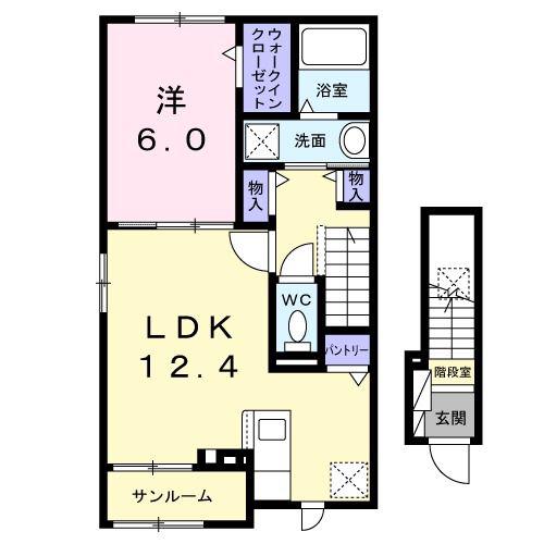 アヴァンス(1LDK/2階)の間取り写真