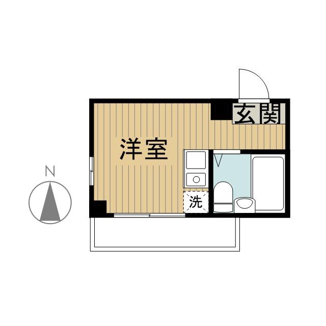 フェーデンハイム(ワンルーム/2階)の間取り写真