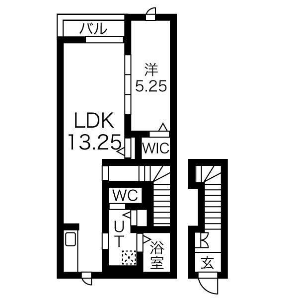 元町ハウス(1LDK/2階)の間取り写真