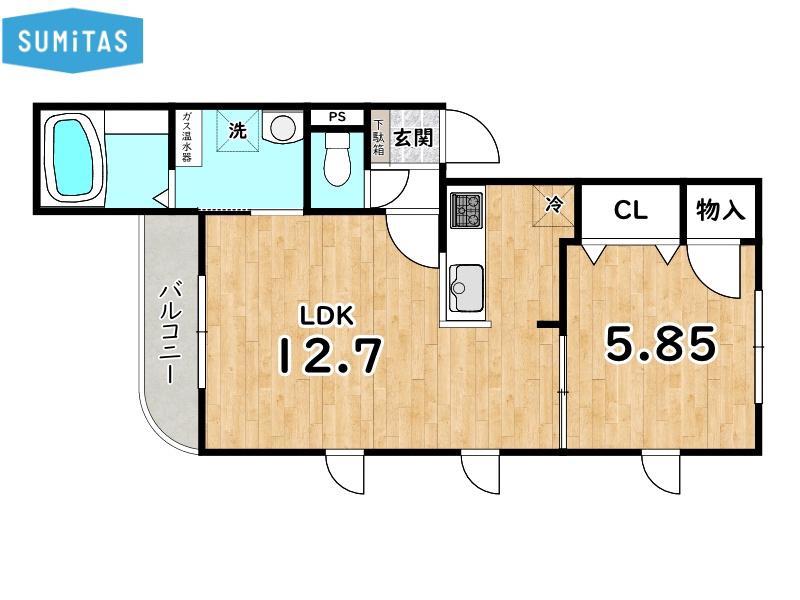 エトワール(1LDK/2階)の間取り写真