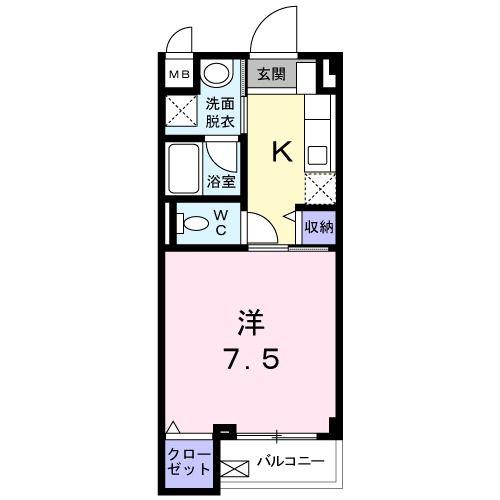 晴和ガーデン(1K/3階)の間取り写真