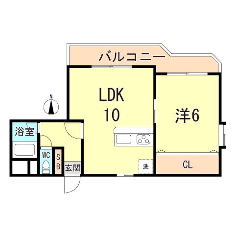 メゾン・ド・エミナンス(1LDK/2階)の間取り写真
