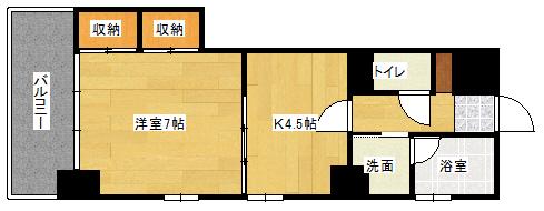 第10寺前ビル(1K/6階)の間取り写真