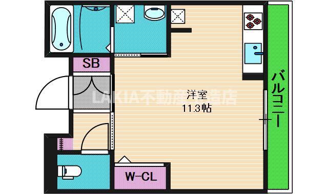 ソルプレーザ玉造(ワンルーム/2階)の間取り写真