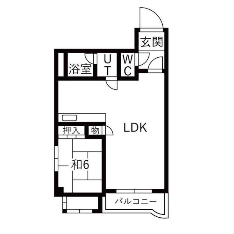 パサージュ発寒(1LDK/4階)の間取り写真