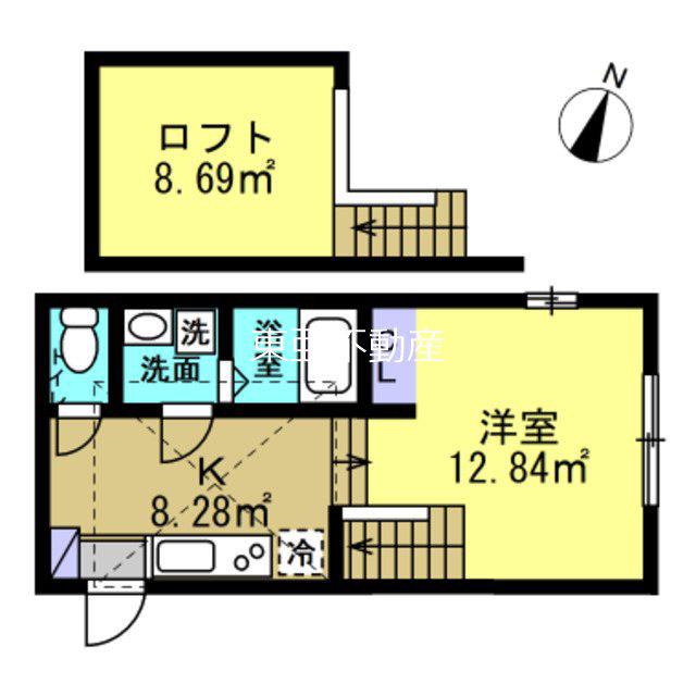 POSH YOKOTE(1K/1階)の間取り写真