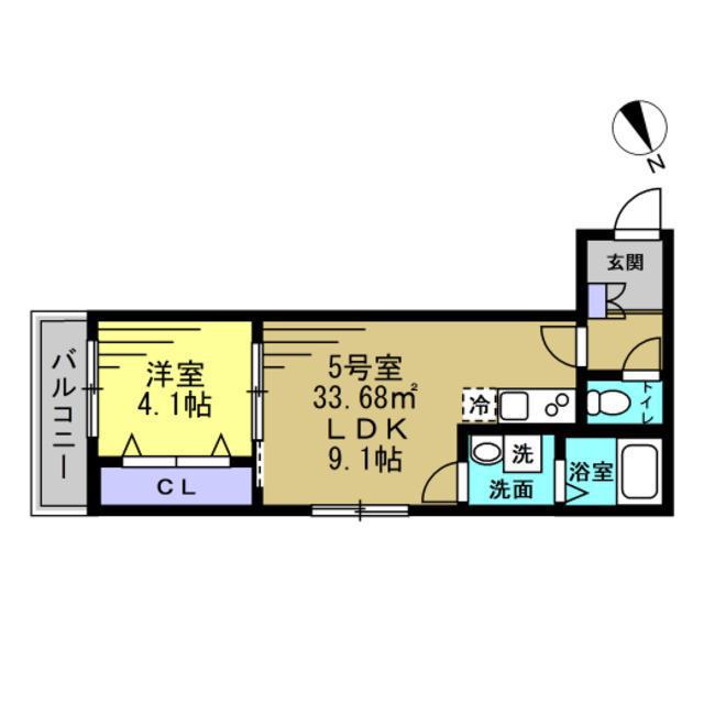 ASJ南流山(1LDK/3階)の間取り写真